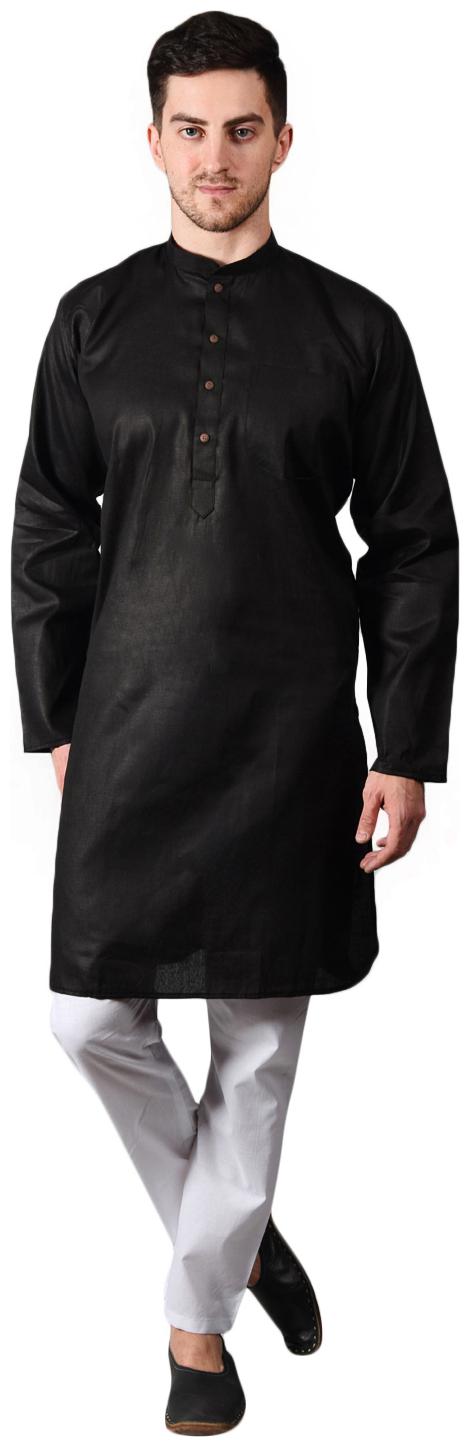 

Ethico Black Solid Kurta and Pyjamas
