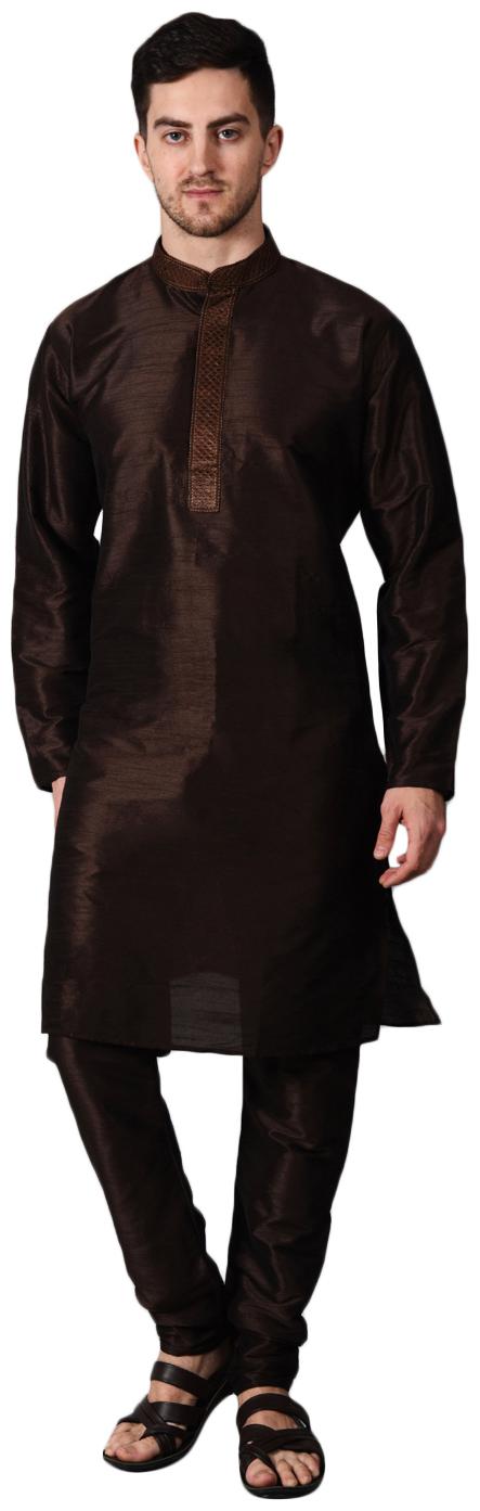 

Ethico Brown Solid Kurta and Churidar