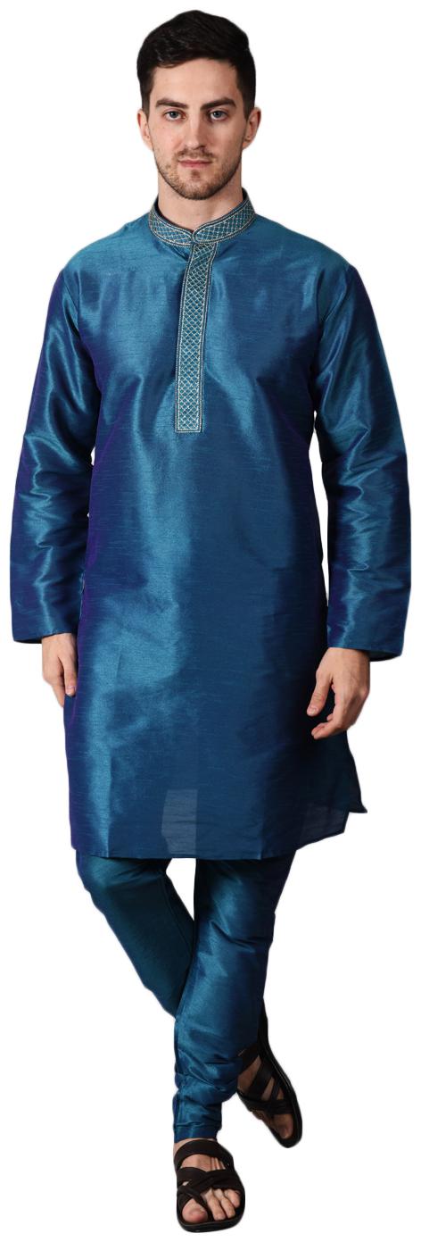 

Ethico Turquoise Solid Kurta and Churidar