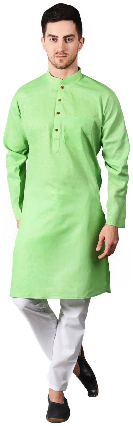 

Ethico Green Solid Kurta and Pyjamas
