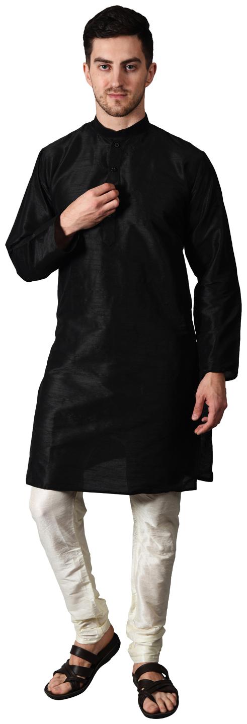 

Ethico Black Solid Kurta and Churidar