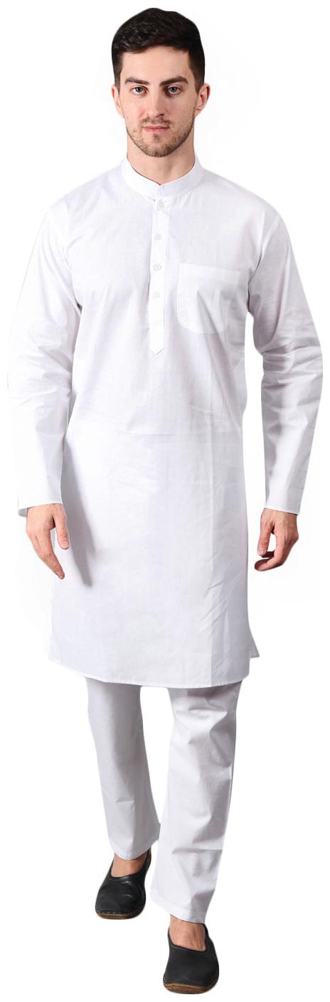 

Ethico White Solid Kurta and Pyjamas