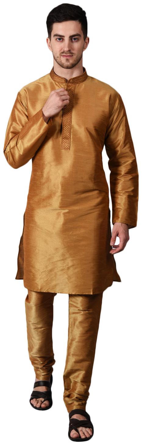 

Ethico Brown Solid Kurta and Churidar