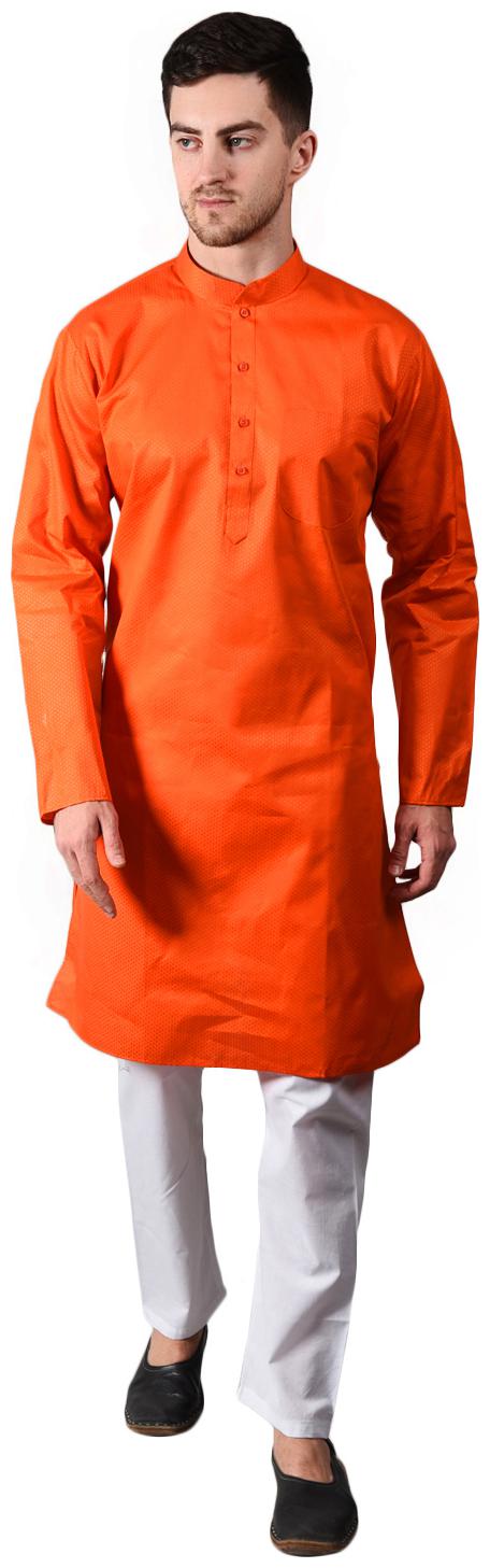 

Ethico Orange Solid Kurta and Pyjamas