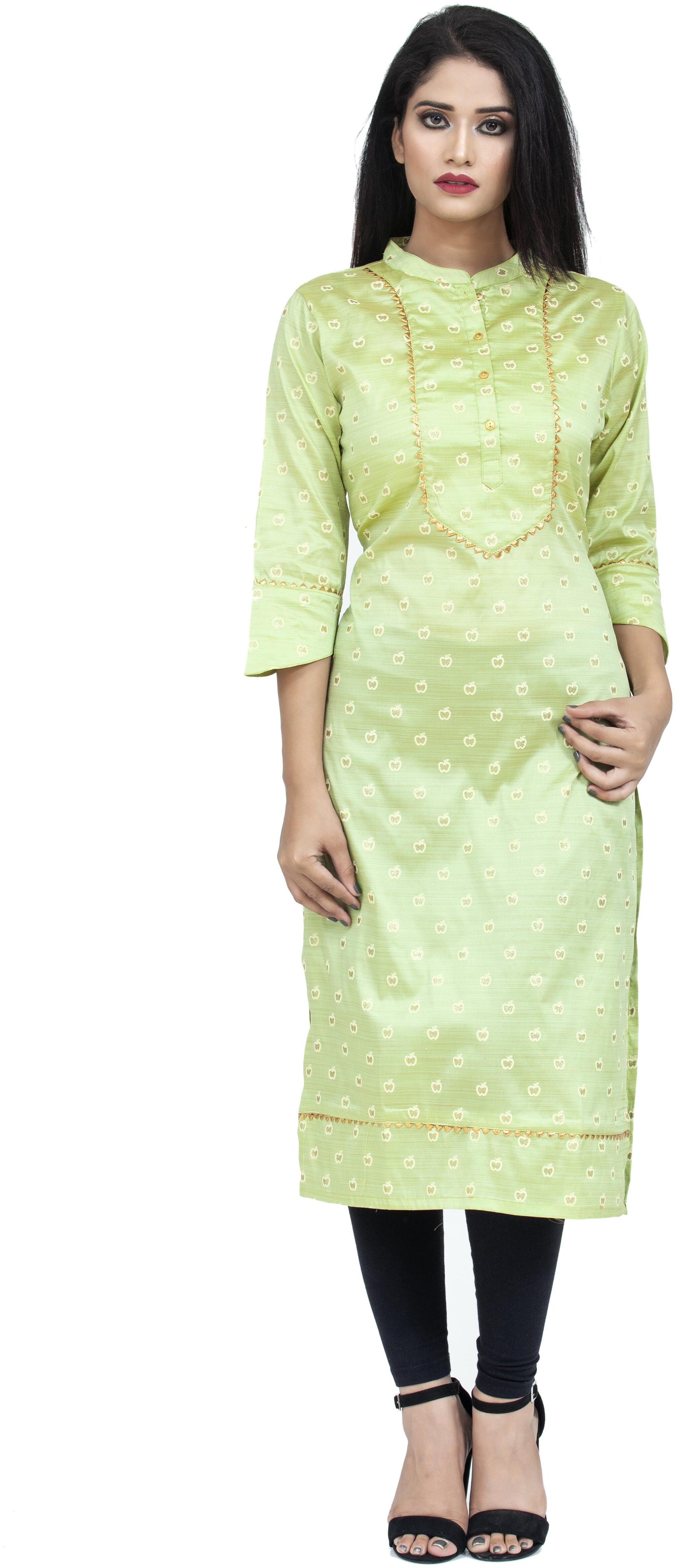 

ETHNIC GIRLS Women Green Printed Regular Kurta