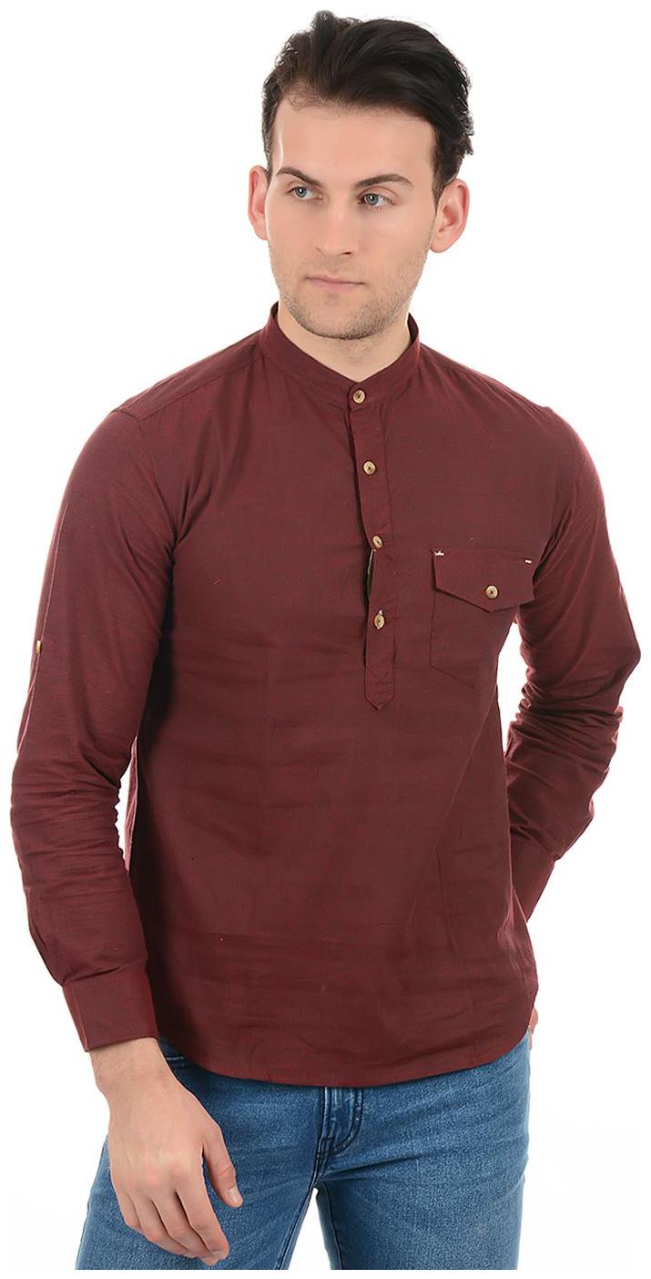 

Ethnicity Men Maroon Regular Fit Kurta