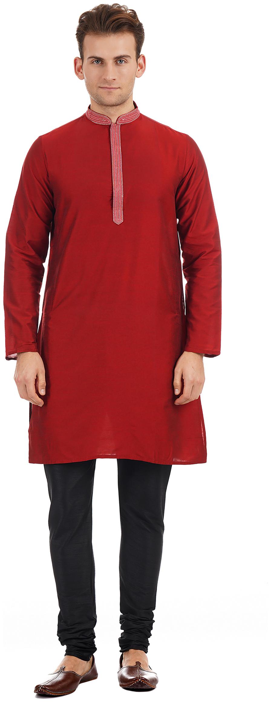 

Ethnicity Men Red Regular Fit Kurta