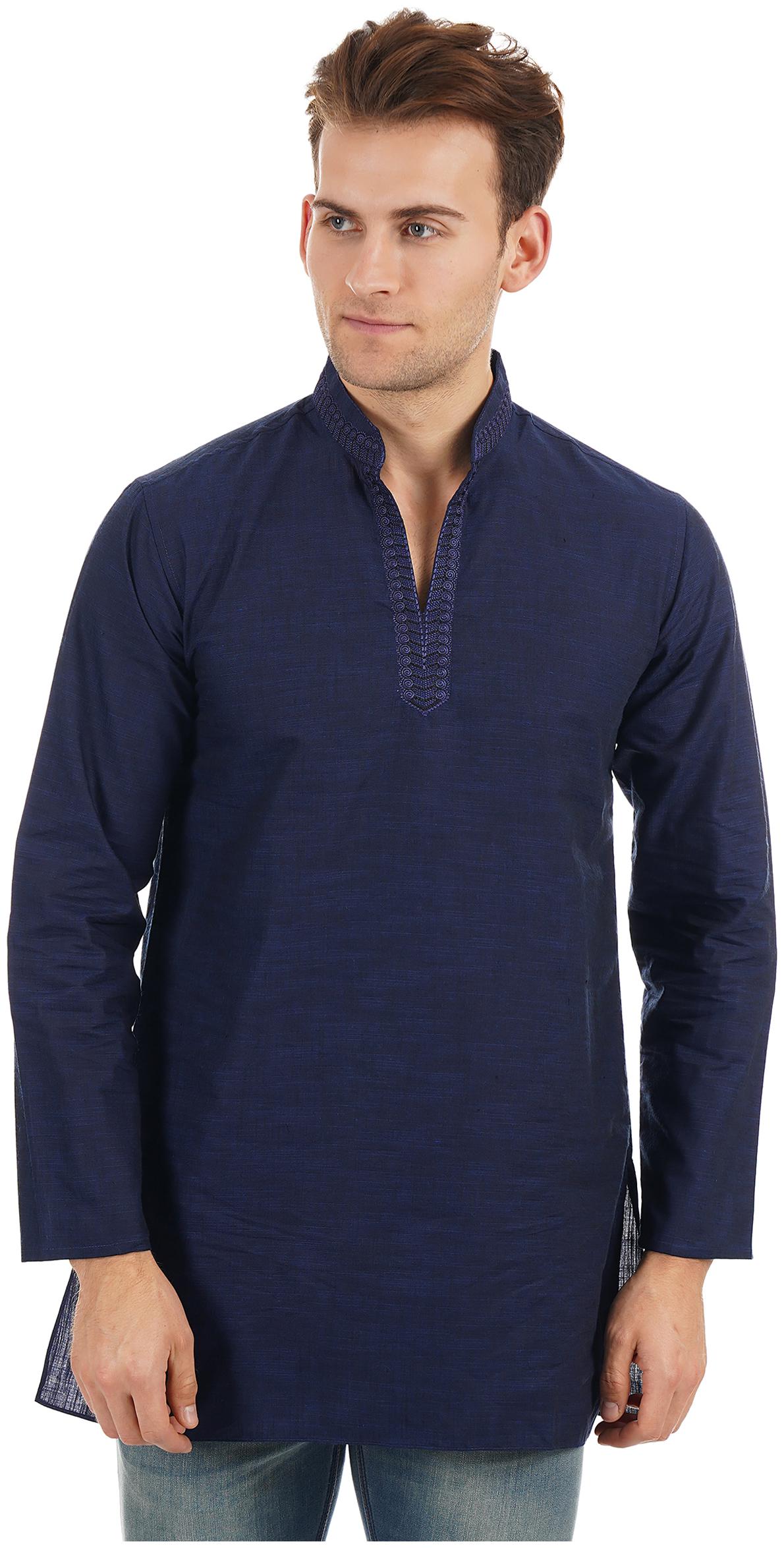 

Ethnicity Men Blue Regular Fit Kurta