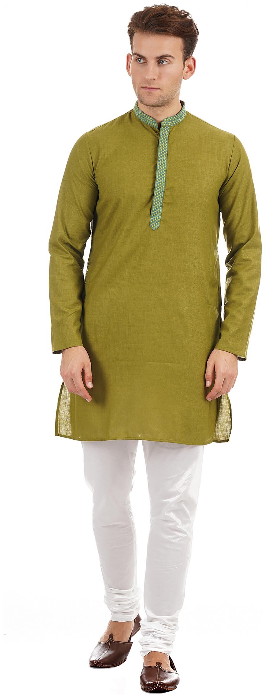 

Ethnicity Men Green Regular Fit Kurta