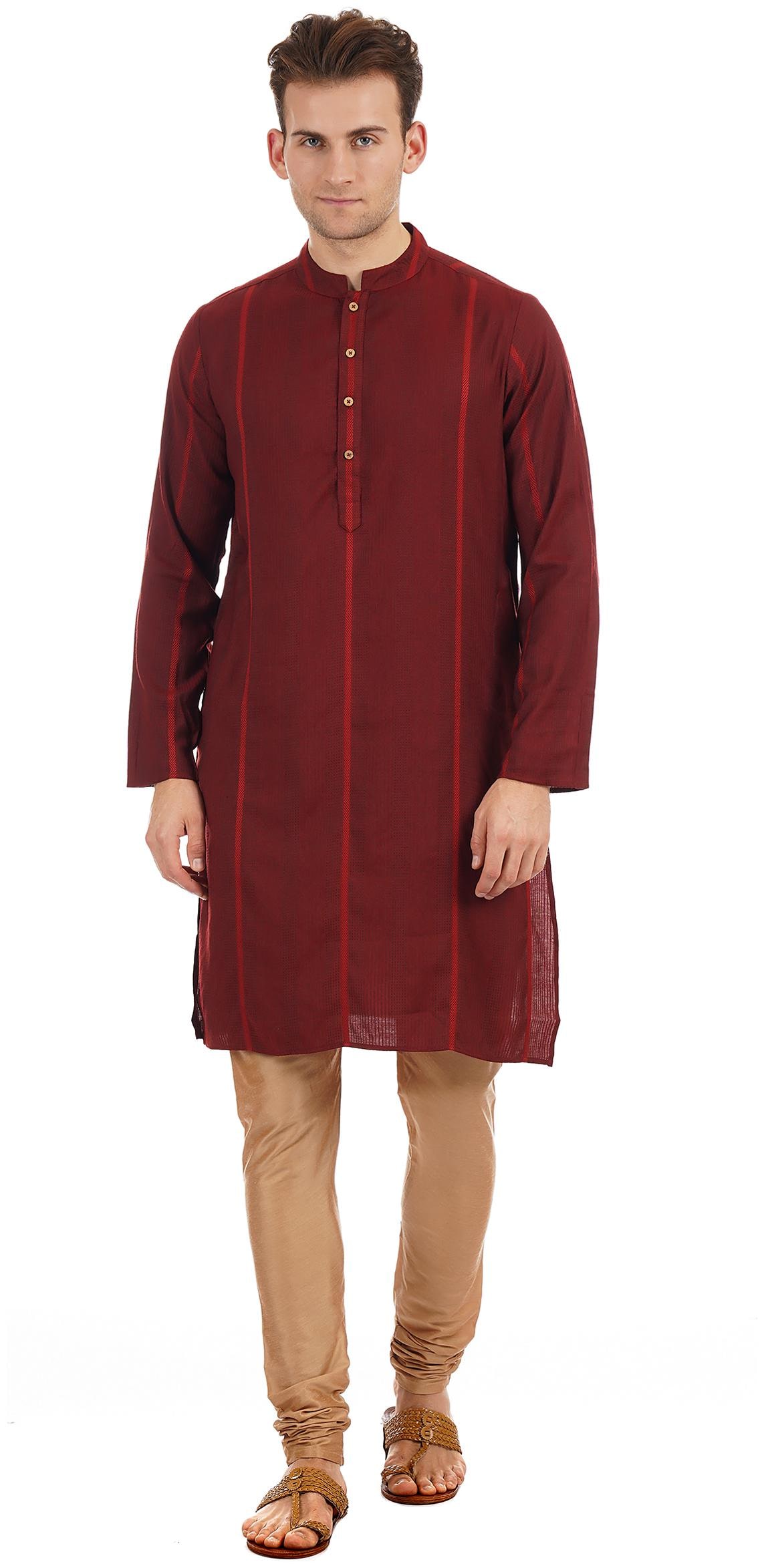

Ethnicity Men Red Slim Fit Kurta