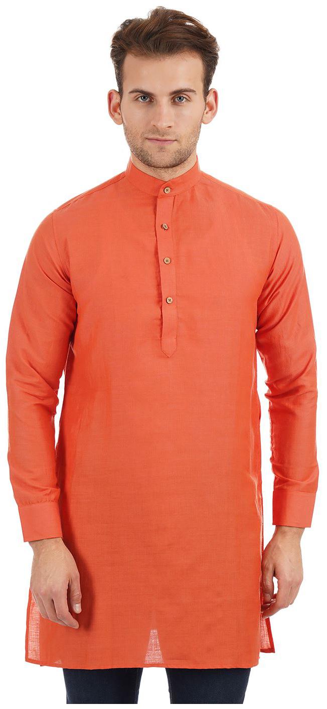 

Ethnicity Men Orange Slim Fit Kurta