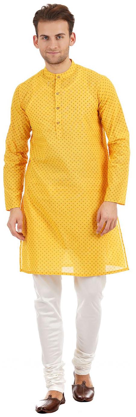 

Ethnicity Men Yellow Slim Fit Kurta