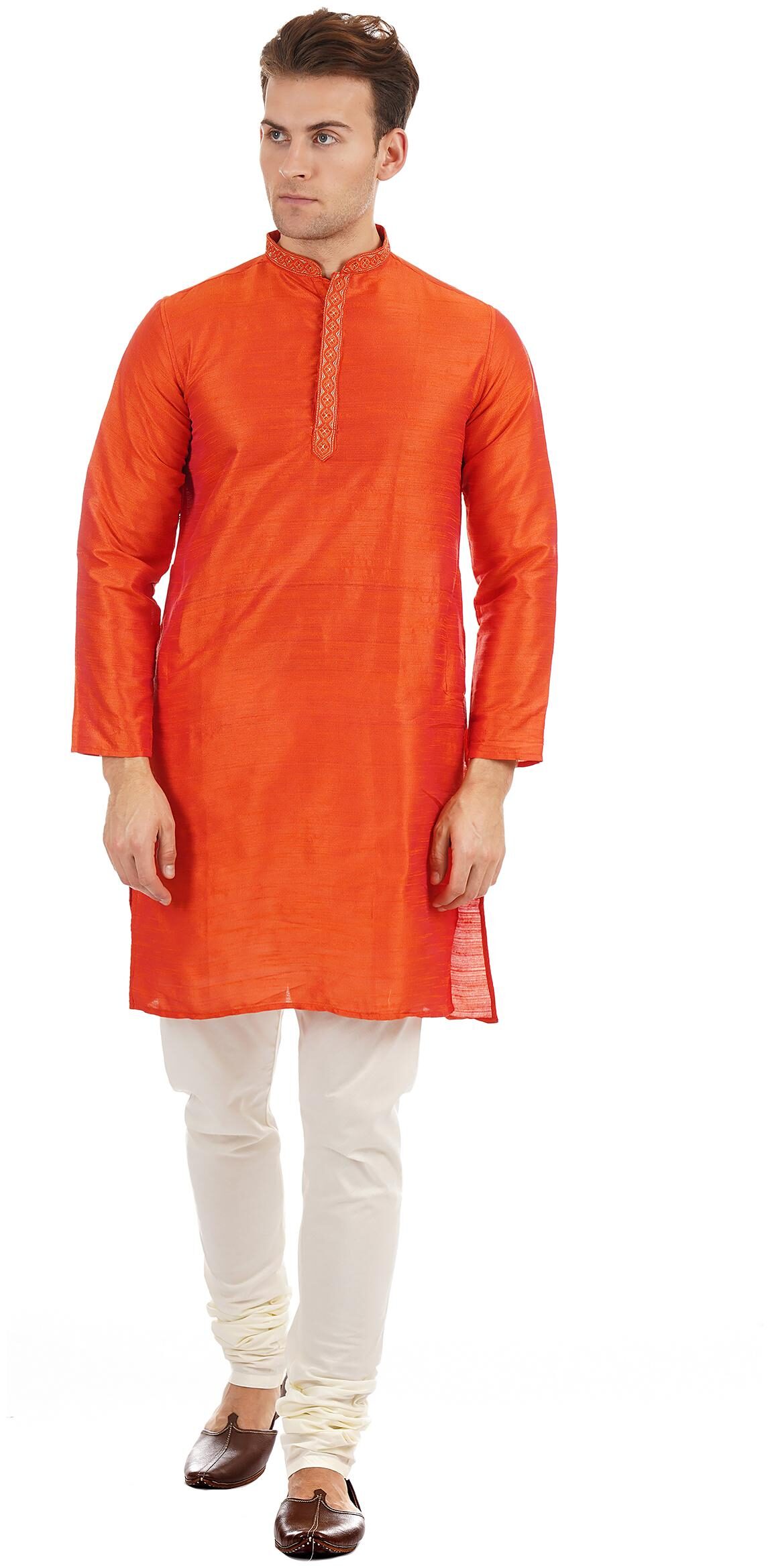 

Ethnicity Men Orange Slim Fit Kurta