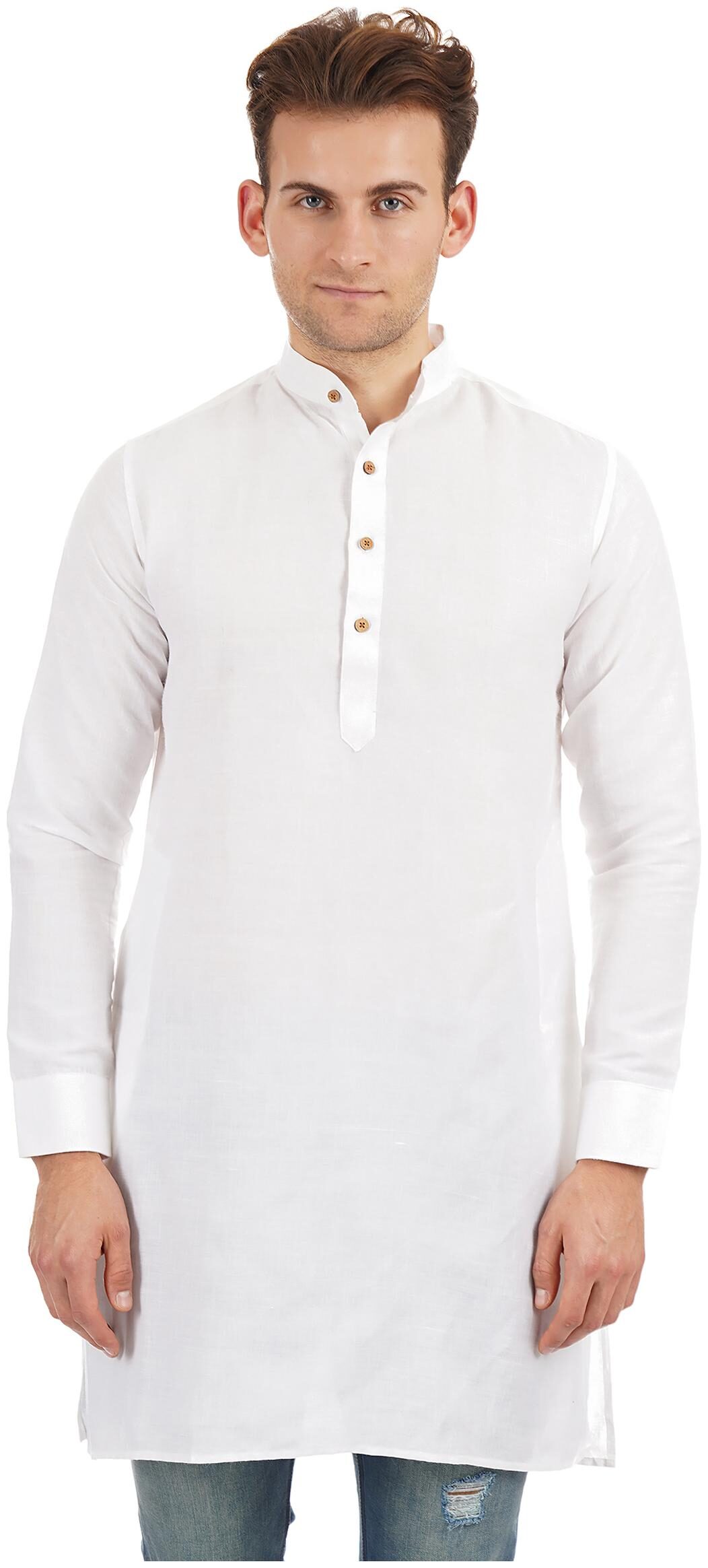 

Ethnicity Men White Slim Fit Kurta
