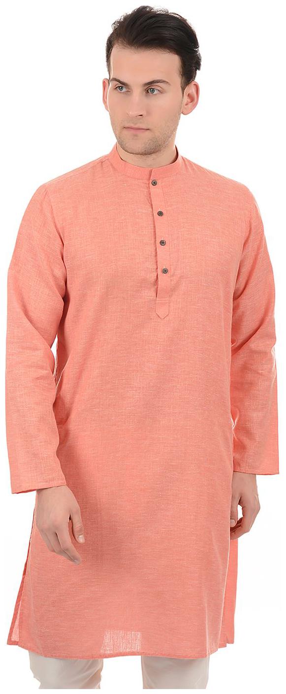

Ethnicity Men Orange Regular Fit Kurta