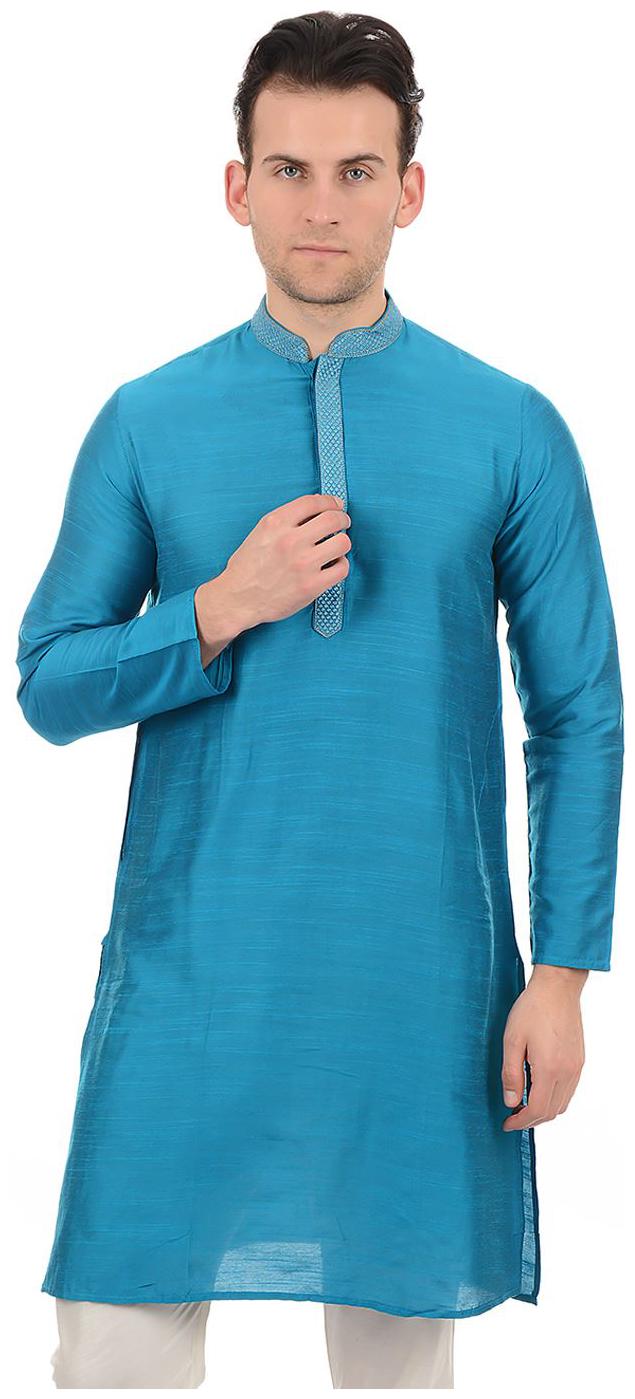 

Ethnicity Men Blue Regular Fit Kurta
