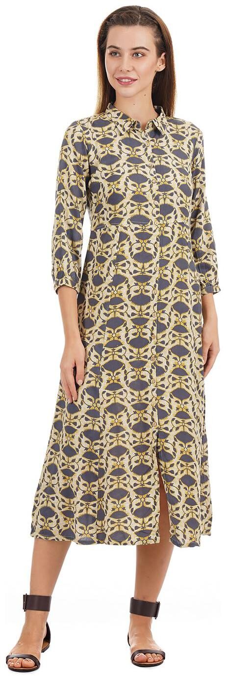 

Ethnicity Women Yellow A Line Kurta