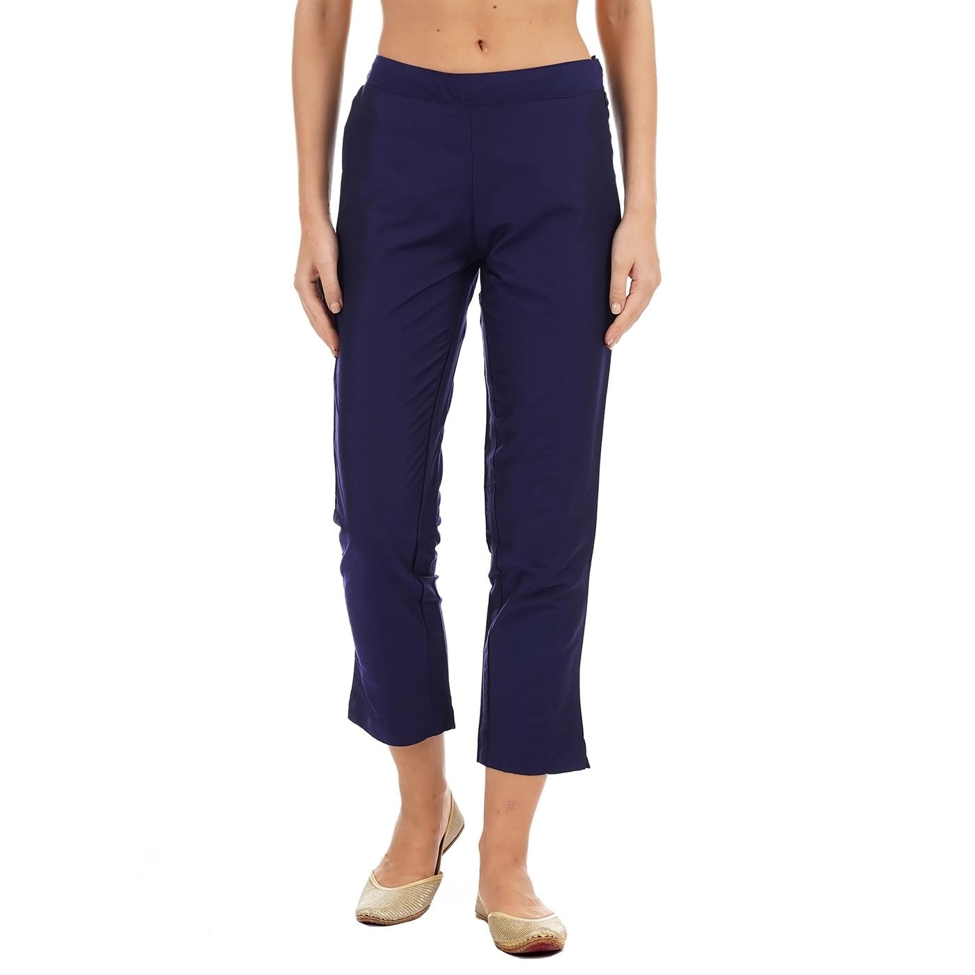 

Ethnicity Women Polyester Solid Blue Pant