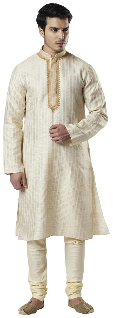 

Ethnix By Raymond Men Cream Regular Fit Kurta