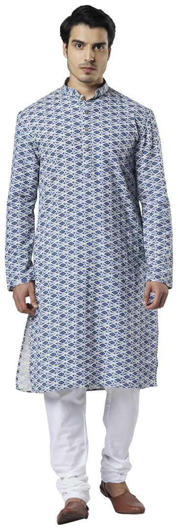 

Ethnix By Raymond Men Blue Regular Fit Kurta