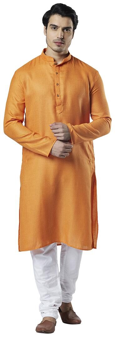 

Ethnix By Raymond Men Orange Regular Fit Kurta