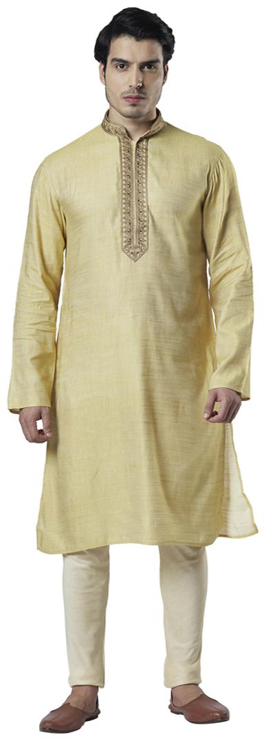 

Ethnix By Raymond Men Yellow Regular Fit Kurta