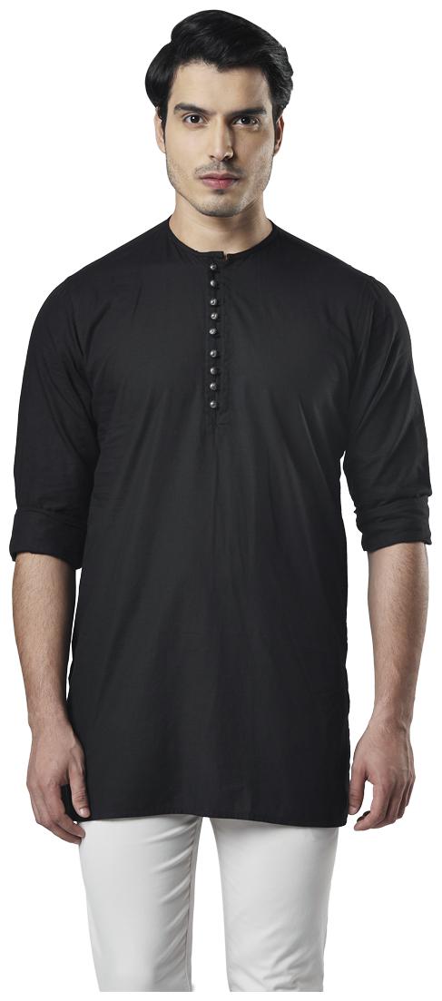 

Ethnix By Raymond Men Black Regular Fit Kurta