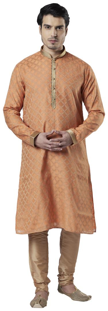 

Ethnix By Raymond Men Peach Regular Fit Kurta