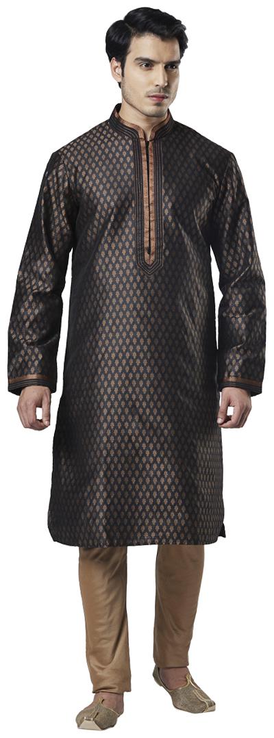 

Ethnix By Raymond Men Black Regular Fit Kurta