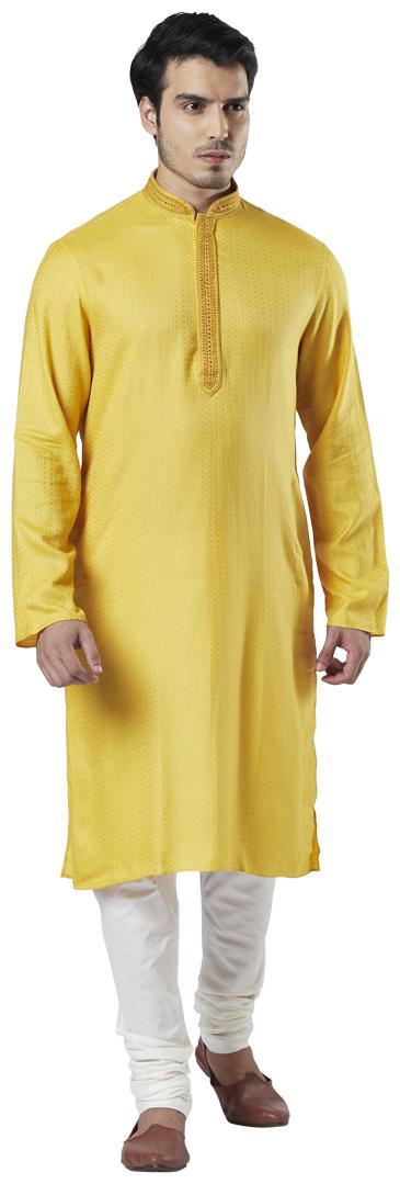 

Ethnix By Raymond Men Yellow Regular Fit Kurta