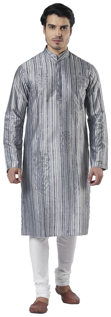 

Ethnix By Raymond Men Grey Regular Fit Kurta