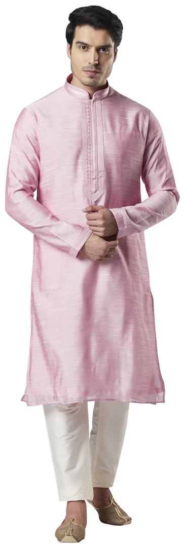 

Ethnix By Raymond Men Pink Regular Fit Kurta