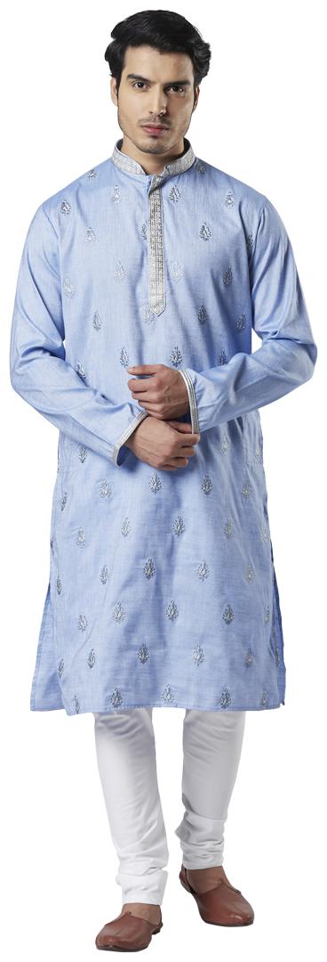 

Ethnix By Raymond Men Blue Regular Fit Kurta