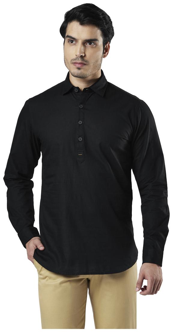 

Ethnix By Raymond Men Black Regular Fit Kurta
