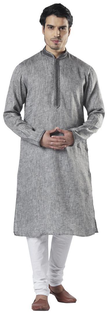 

Ethnix By Raymond Men Grey Regular Fit Kurta