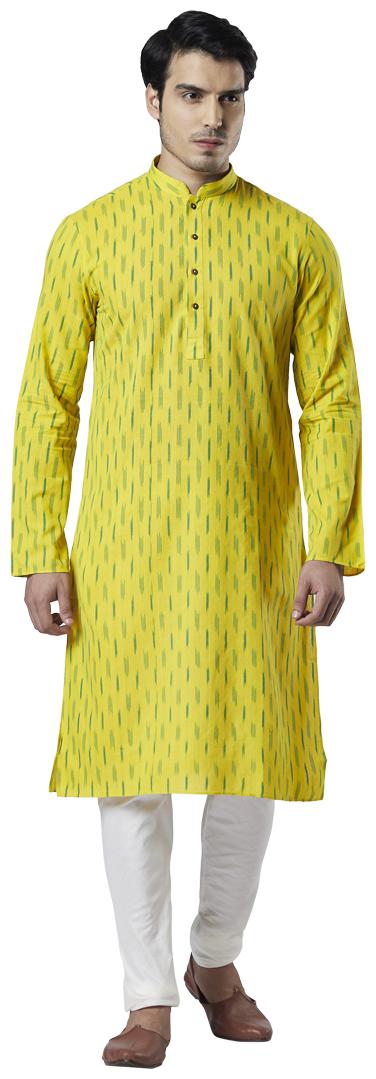 

Ethnix By Raymond Men Yellow Regular Fit Kurta