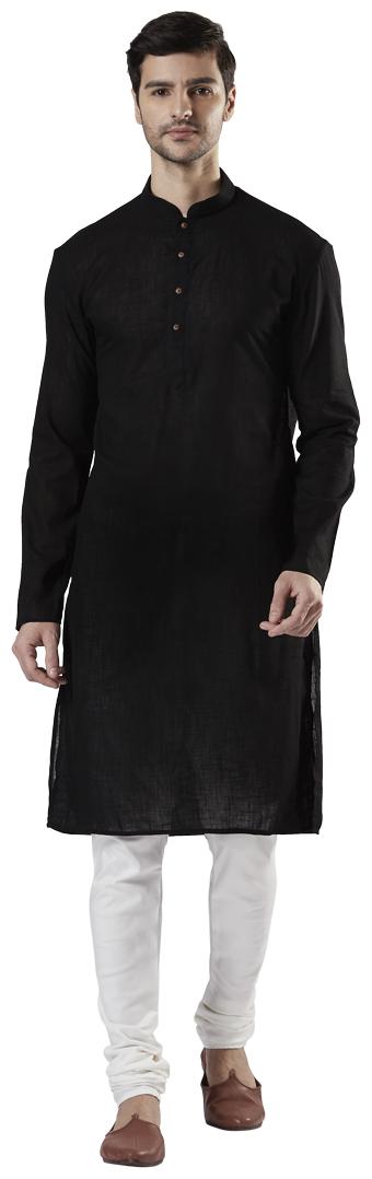 

Ethnix By Raymond Men Black Regular Fit Kurta