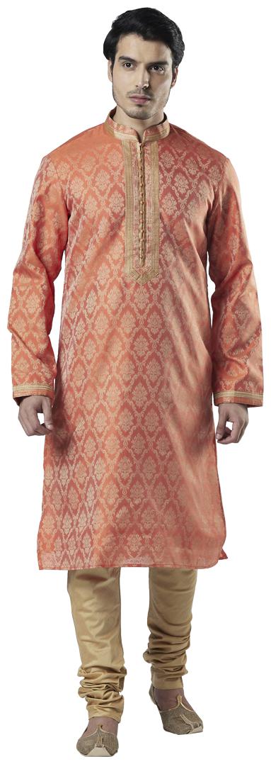 

Ethnix By Raymond Men Peach Regular Fit Kurta