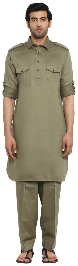 

Ethnix By Raymond Men Green Regular Fit Kurta