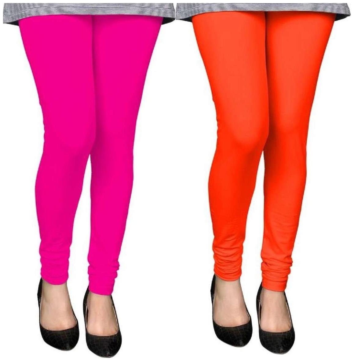 

Evection Premium Cotton Leggings Pack of 2- Pink Orange
