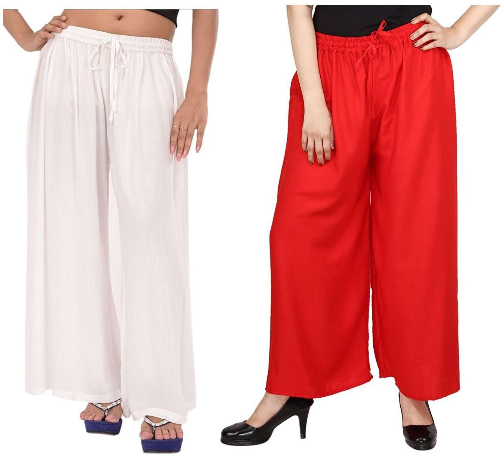 

Evection Premium Rayon Palazzo Set of 2 - Red White