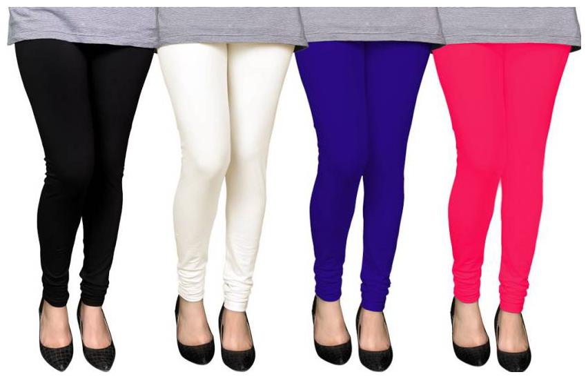 

Evection Premium Cotton Leggings Set of 4 - Black Pink Blue White