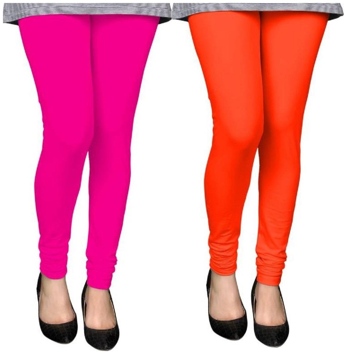 

Evection Premium Cotton Leggings Pack of 2- Pink Orange