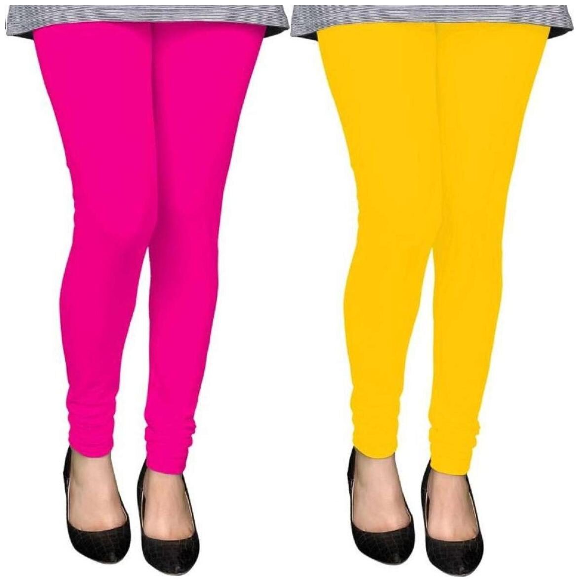 

Evection Premium Cotton Leggings Pack of 2- Pink Yellow