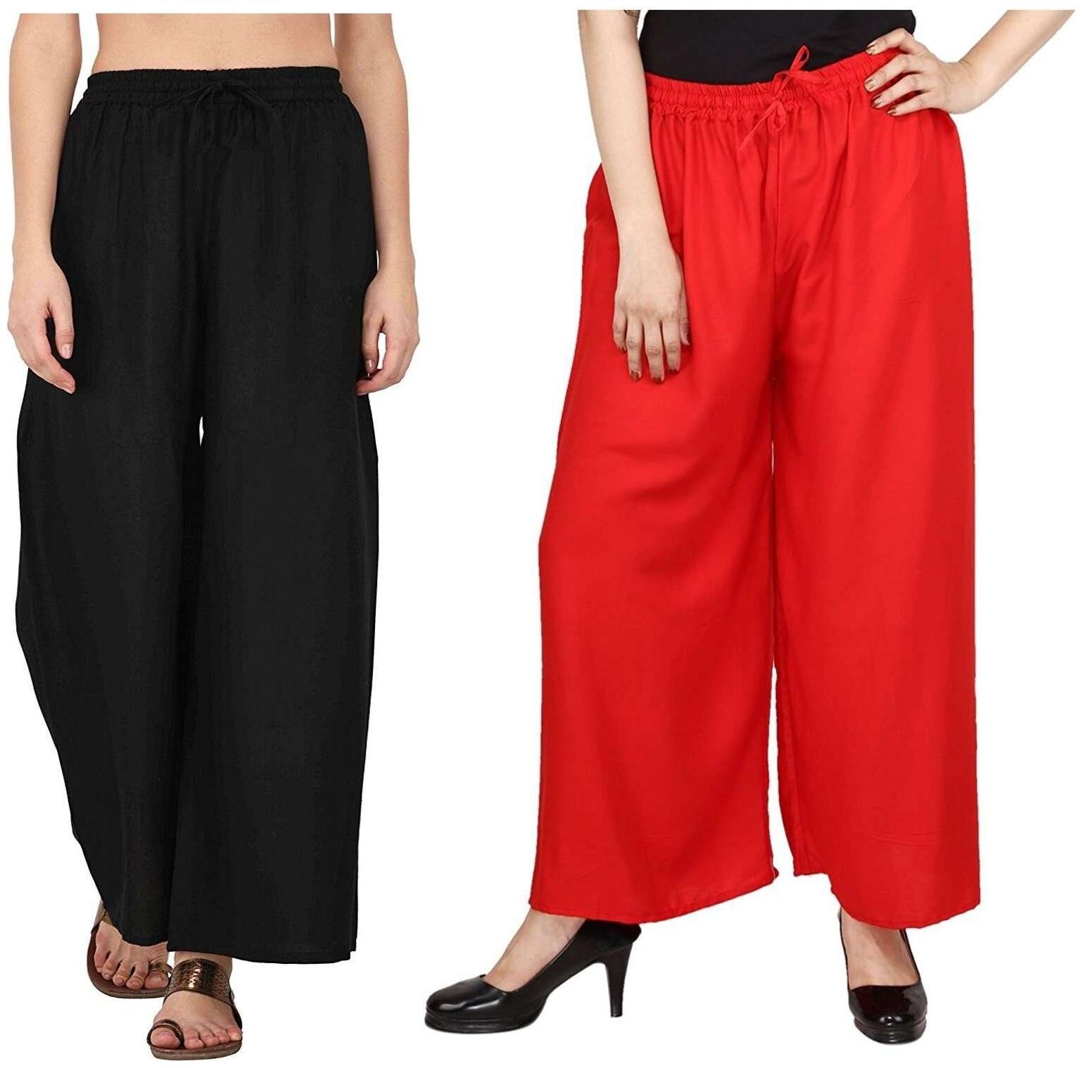 

Evection Premium Rayon Palazzo Set of 2 - Black Red