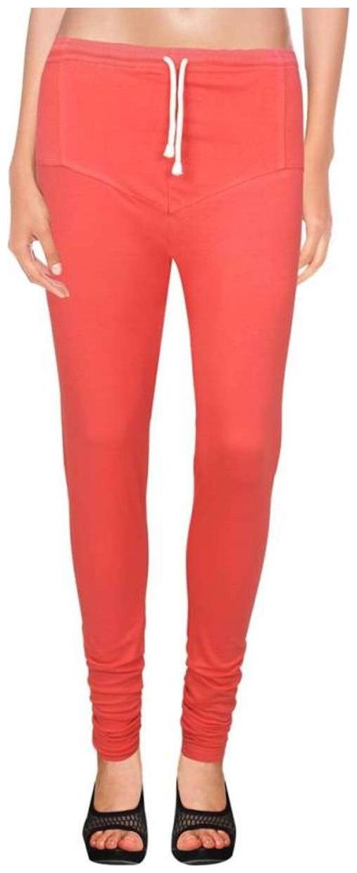 

Evection Premium V-Cut Cotton Lycra Leggings- Carrot Red