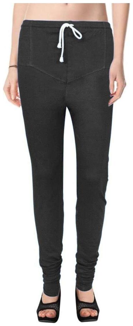

Evection Premium V-Cut Cotton Lycra Legging - Black