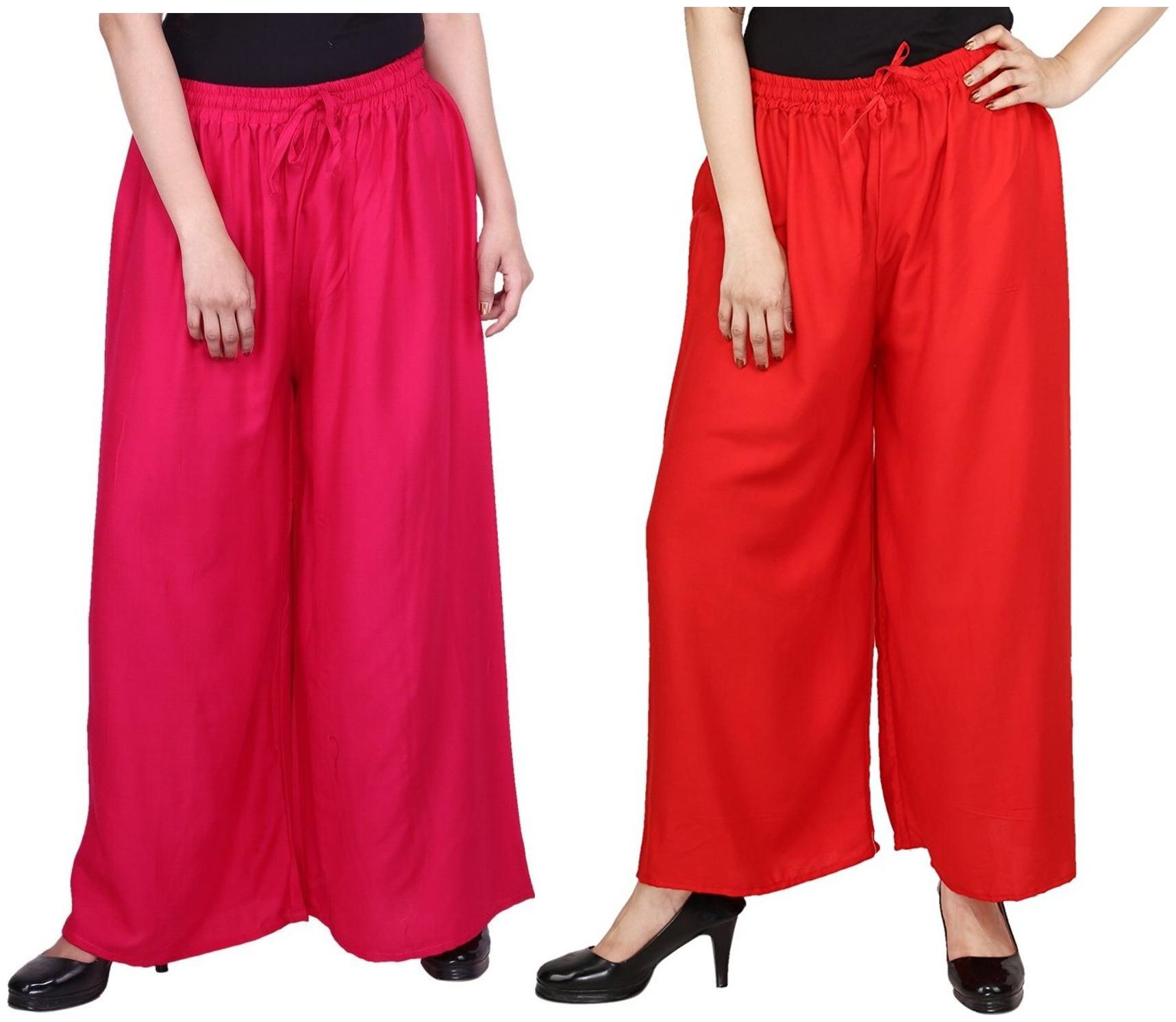 

Evection Premium Rayon Palazzo Set of 2 - Pink Red