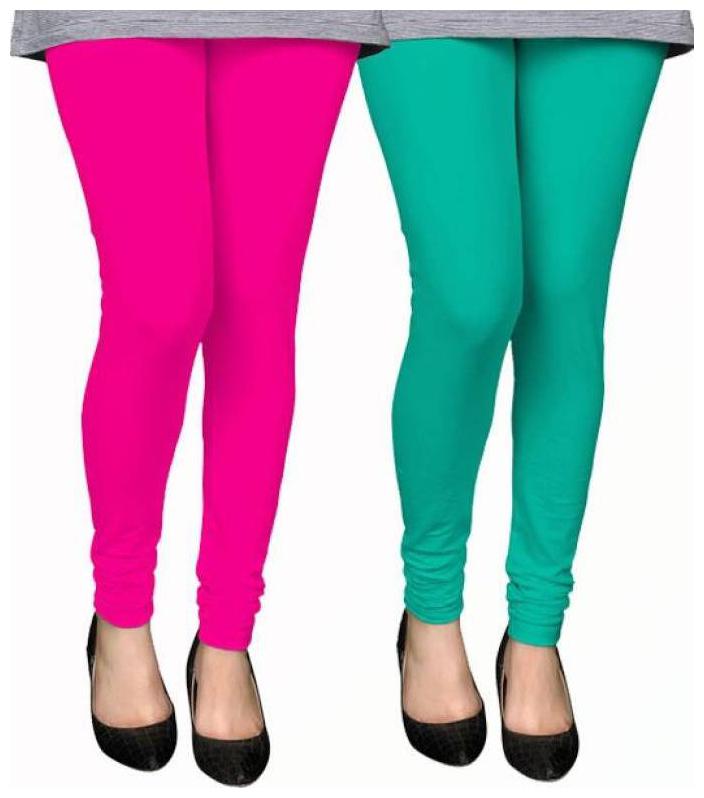 

Evection Premium Cotton Leggings Pack of 2-Pink Aqua Green