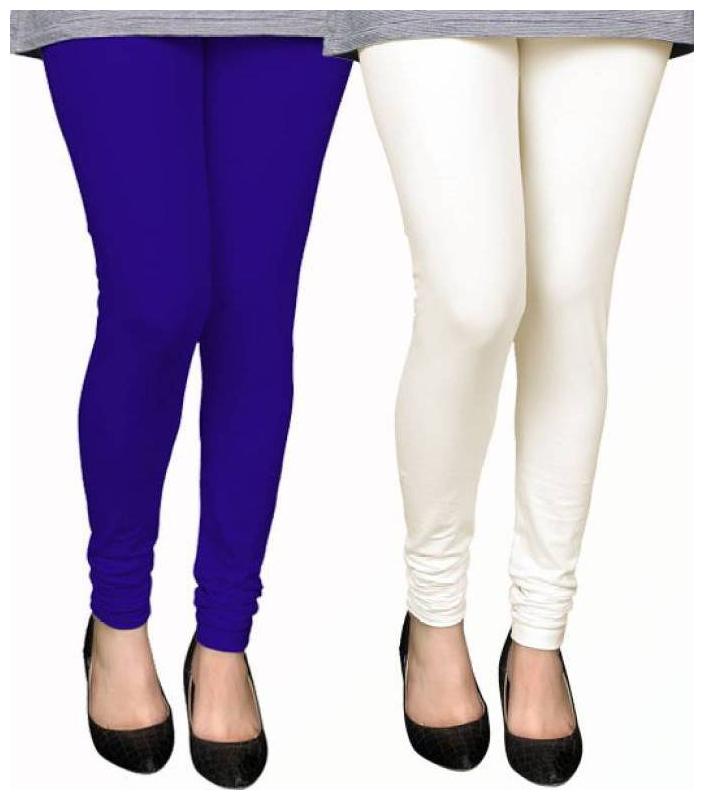 

Evection Premium Cotton Leggings Pack of 2-Blue White